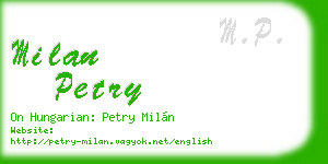 milan petry business card